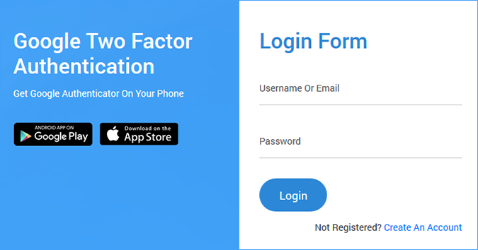 Google registration form 