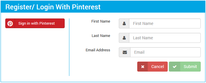 Login with pinterest